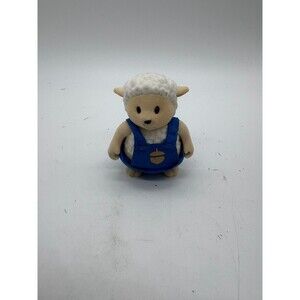 Li'l Woodzeez Snipadoodle Sheep Figure Acorn Farmer Gardner Blue 2"